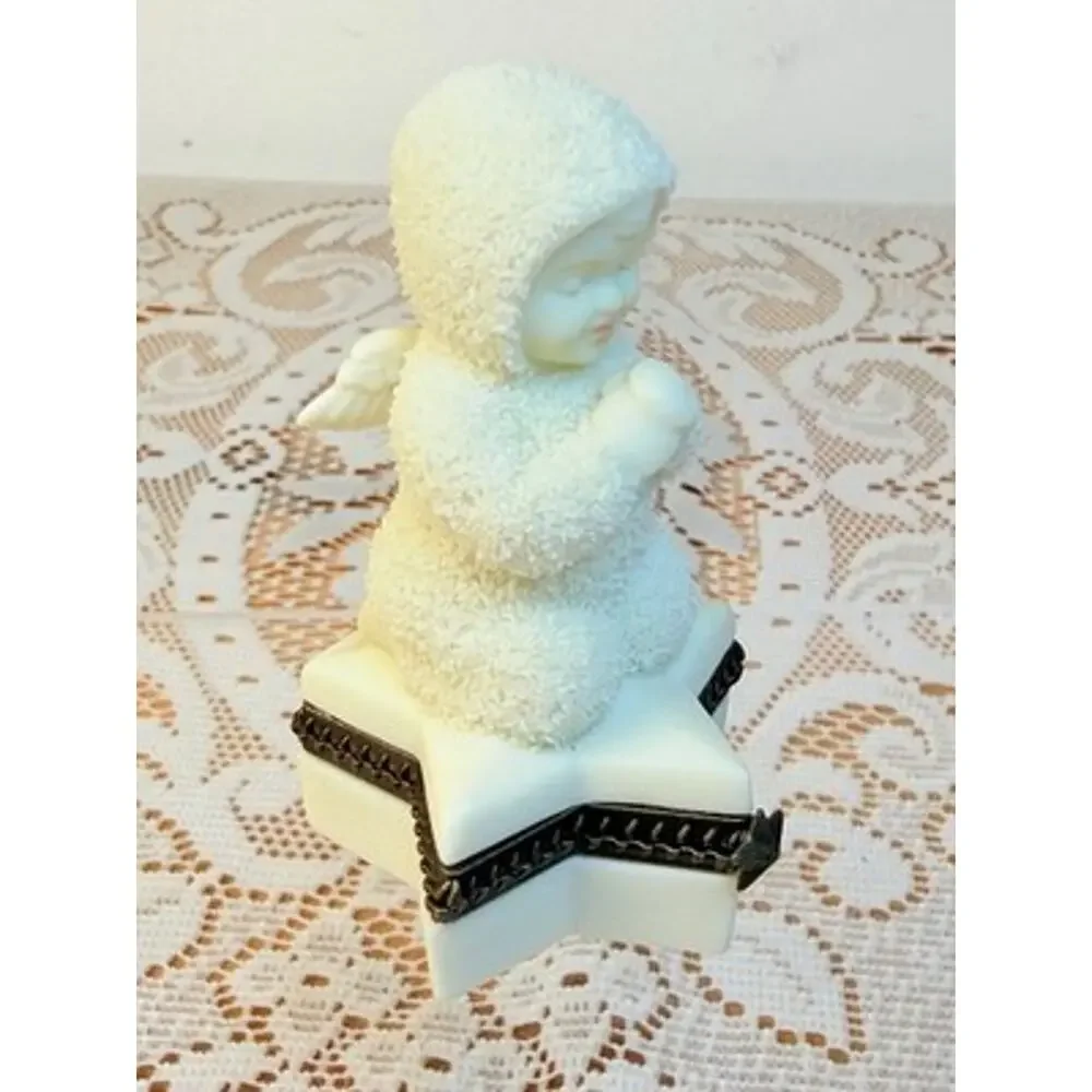 Department 56 Sweet Dreams Star Angel Jewelry Box, White, Lidded Ceramic/Metal
